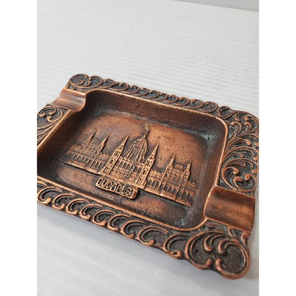 vintage small copper ashtray / Vintage Copper Souvenir Ashtray Ashtray || - Picture 9 of 9